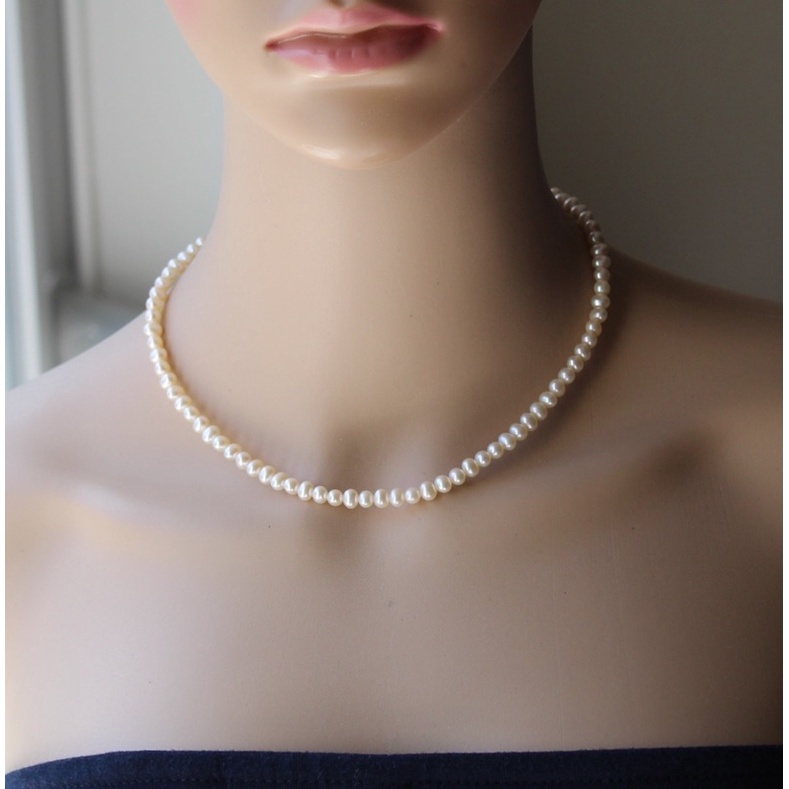 Bộ Trang Sức Ngọc Trai 5ly Màu Trắng 3 Món Choker Khóa Bạc - Ngọc Trai Trường Thịnh