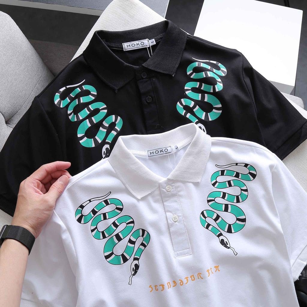 Áo phông Nam Nữ 🔅FULL SIZE🔅 Áo polo Gucci snake thêu rắn chất vải mềm mịn, thấm mồ hôi cực tốt