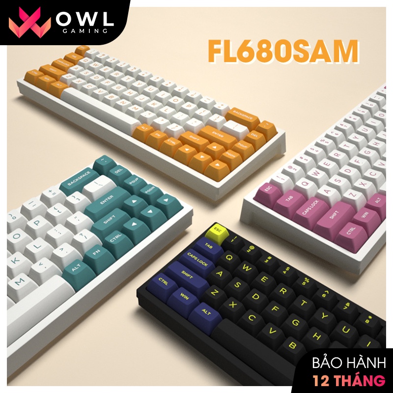 Bàn phím cơ FL-Esports FL680SAM Night Black / Peach / Aqua Green / Purple / Banana (Hàng chính hãng) - Bảo hành 12 tháng