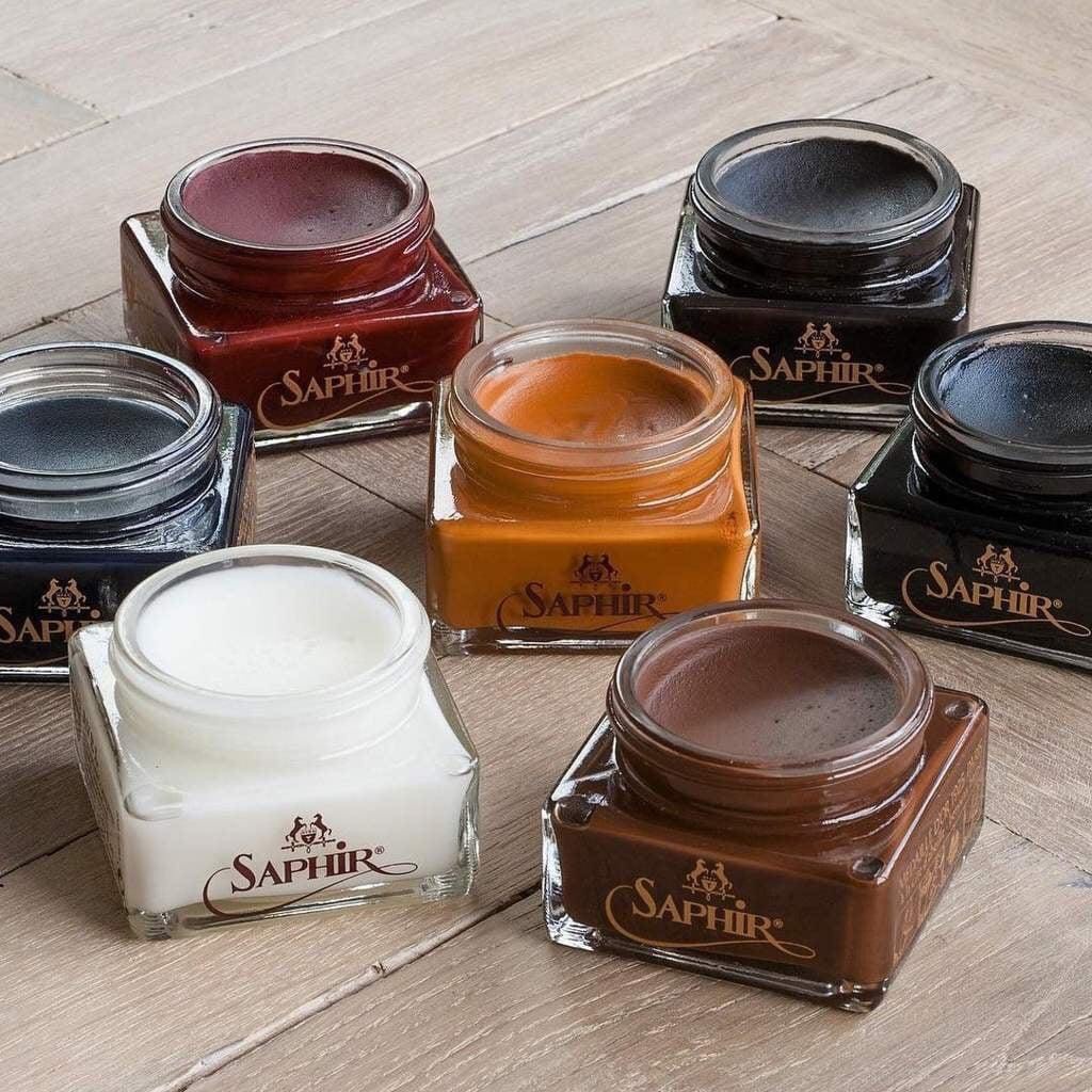 Xi kem đánh bóng, dưỡng và phục hồi màu,Xi Đánh Cao Cáp giày hàng hiệu Saphir MDO Creme 1925 - 75ml nhập khẩu Pháp
