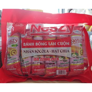 Bánh bông lan cuộn nhân sôcôla / kem cốm - Hạt chia