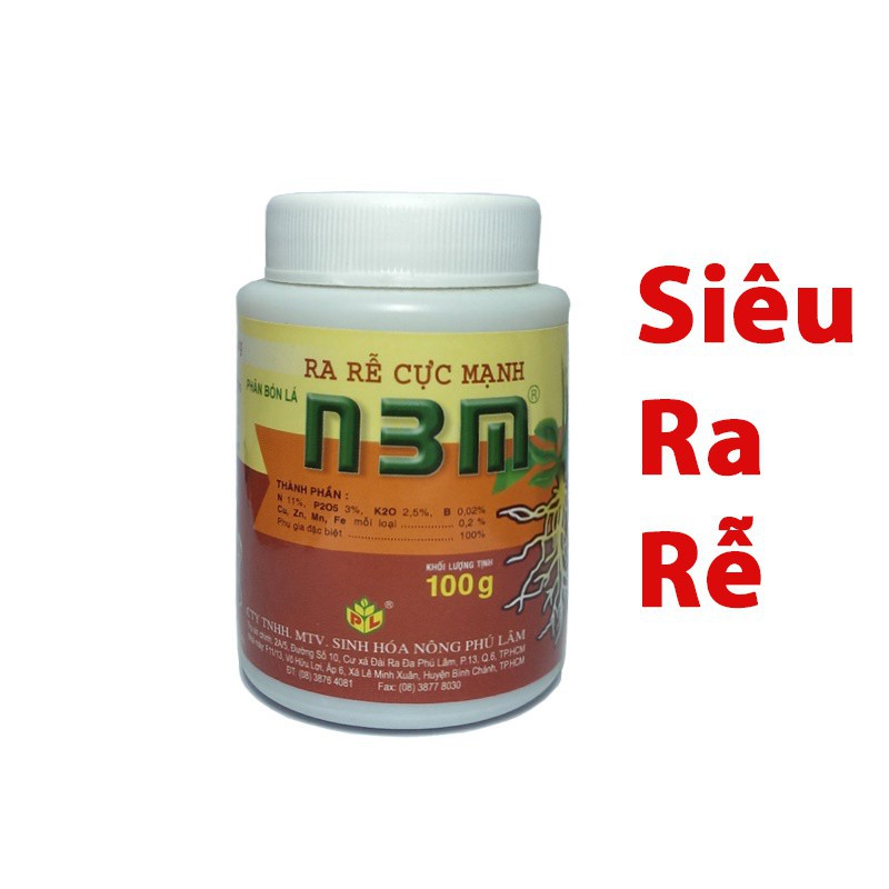 Phân bón lá kích rễ N3M lọ 100g - Chuyên dùng cho hoa lan, hoa hồng, cây trồng, siêu kích rễ N3M.