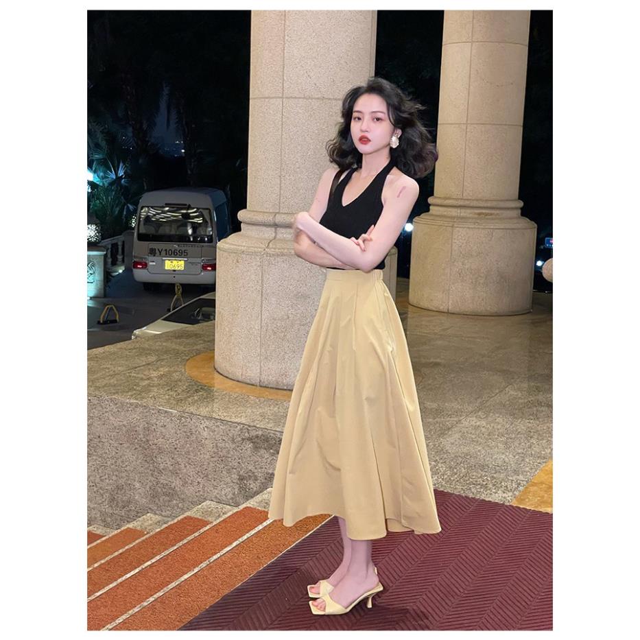 Yena Chân Váy Lưng Cao Màu Trơn Thời Trang Mùa Hè Cho Nữ | BigBuy360 - bigbuy360.vn