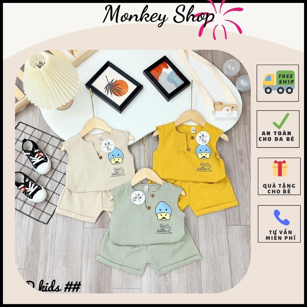 Bộ quần áo cho bé trai chất liệu đũi mềm cao cấp loại 1, đồ bộ mặc nhà Monkey shop