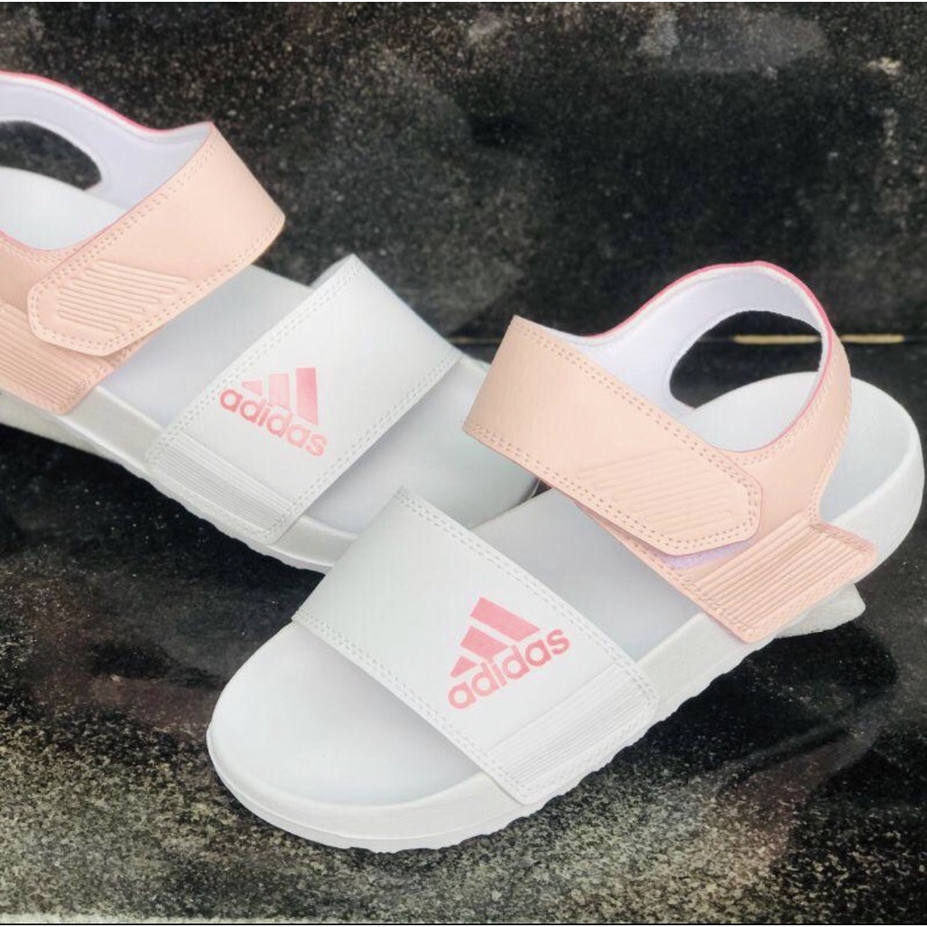 Giày Sandal -FREESHIP- Dép Sandal nam nữ , Quai hậu bền đẹp đế bằng siêu nhẹ, DAS hồng trắng