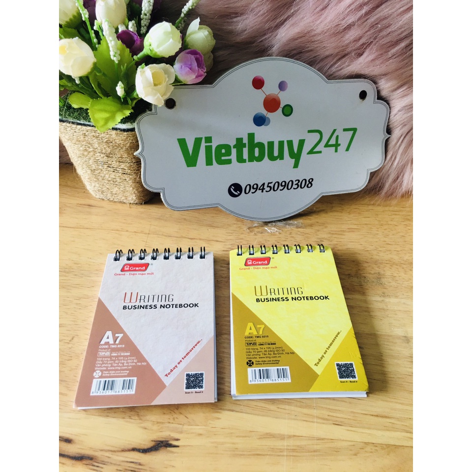 Sổ gáy lò xo A7 gáy ngang - 100 trang, Pgrand 8515