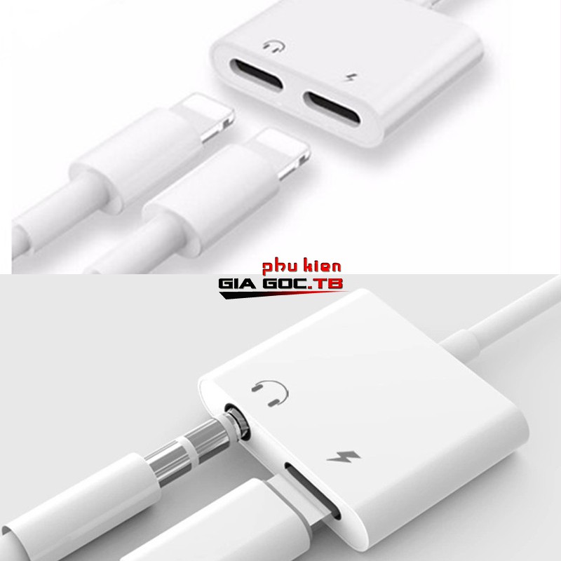 Jack Chuyển Đổi + Rắc Chia Cổng Vừa Sạc Vừa Sử Dụng Tai Nghe - Hỗ Trợ Mic Cho ip 7 đến 11promax