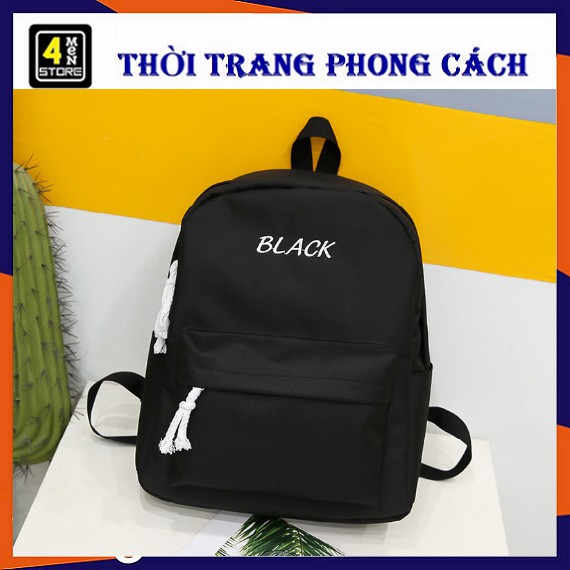 Balo Black Teen Phong Cách Hàn Quốc - (Size 38x30x10cm - Ảnh Thật)