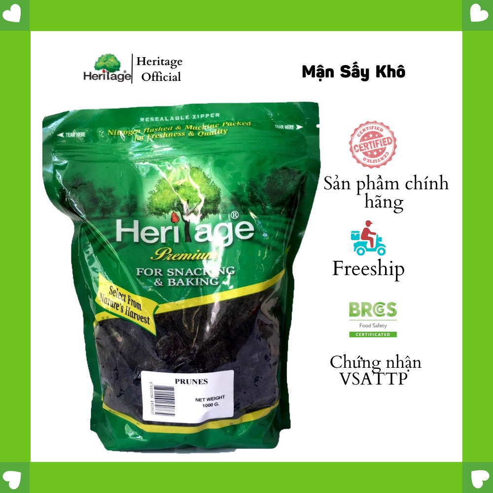 Mận Sấy Khô , Giàu Chất Xơ, Phòng ngừa táo bón - Prune HERITAGE THÁI LAN 1KG