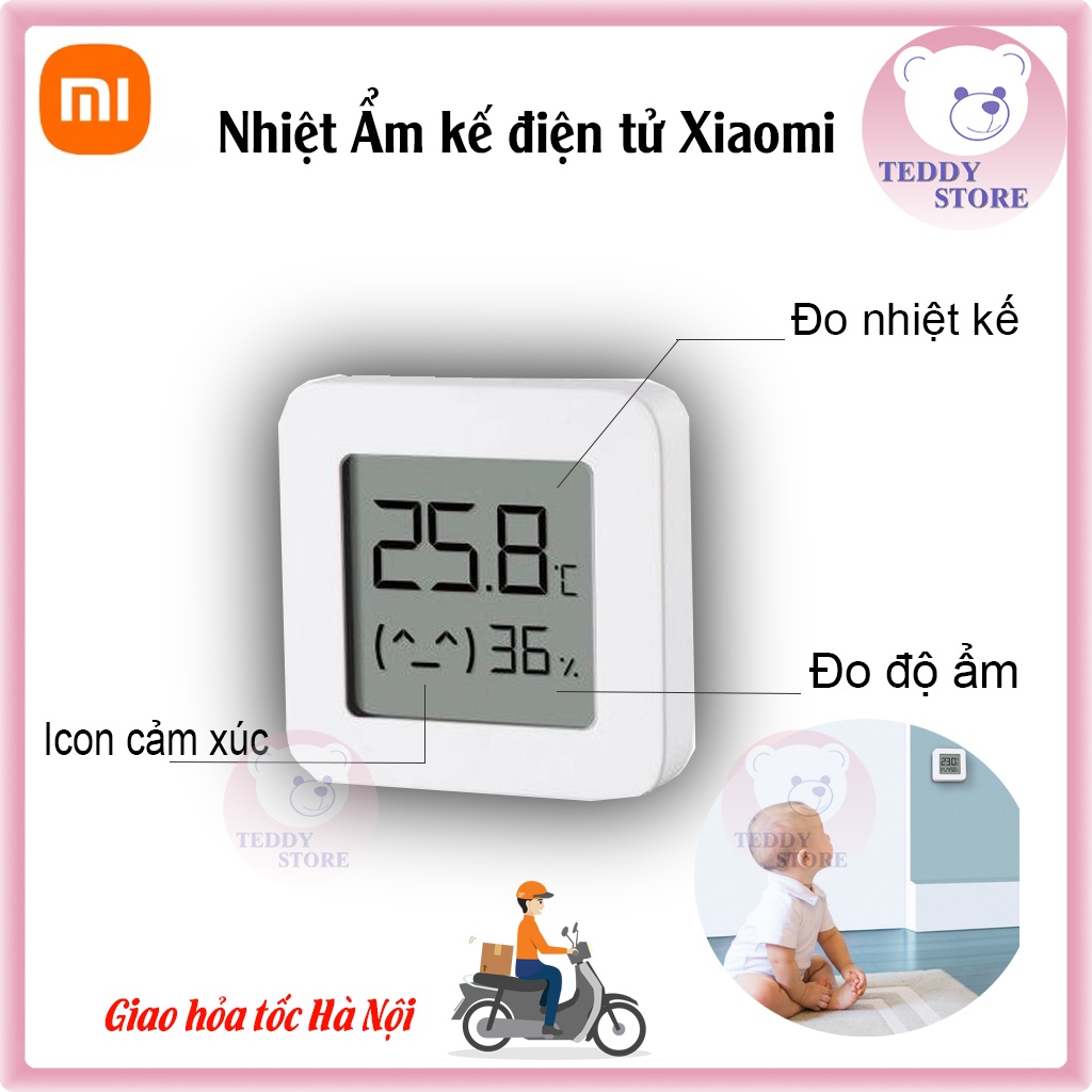 Nhiệt Ẩm Kế Điện Tử Xiaomi, Máy Đo Nhiệt Độ Độ Ẩm Điện Tử Gia Đình Xiaomi