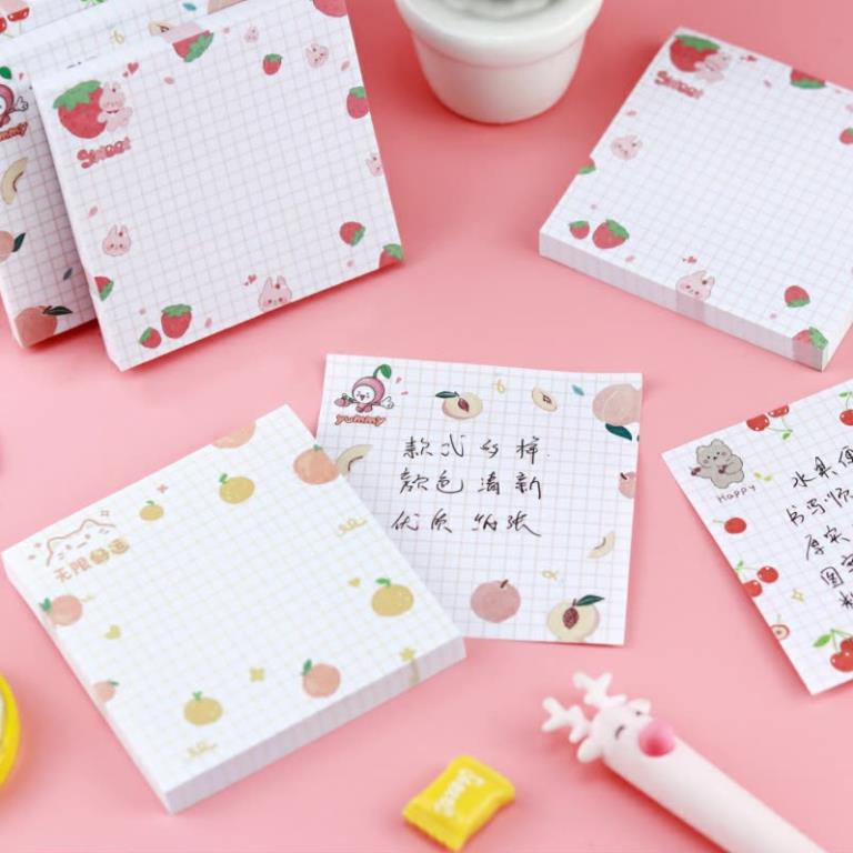 Giấy ghi chú KOLANO giấy note ghi nhớ 80 tờ 80 x 80 mm kẻ caro họa tiết hoạt hình SSN-001406