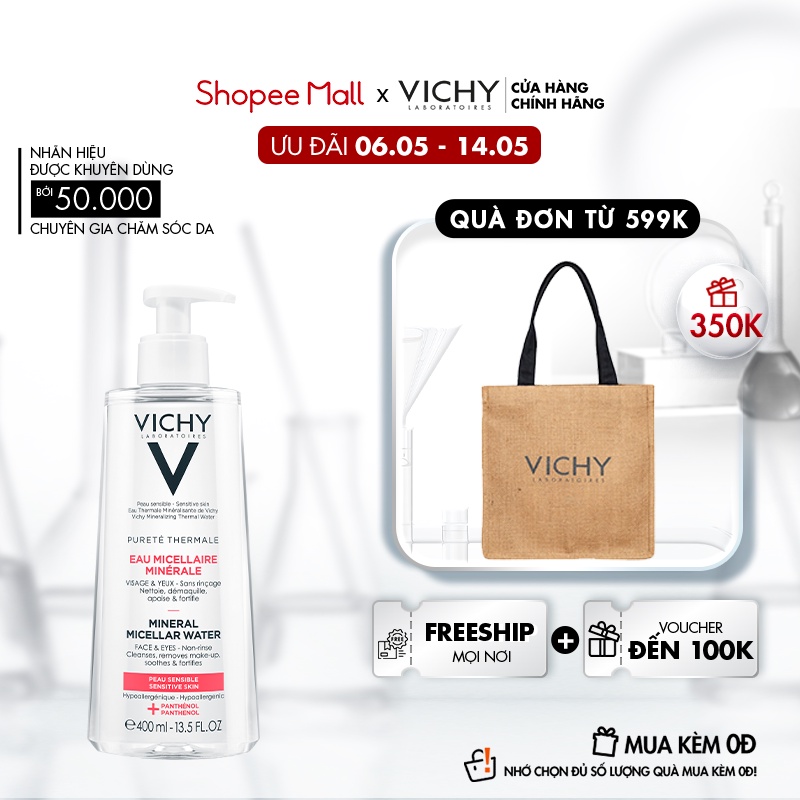 Nước tẩy trang cho da nhạy cảm Vichy Mineral Micellar Water Pureté Thermale 400ml