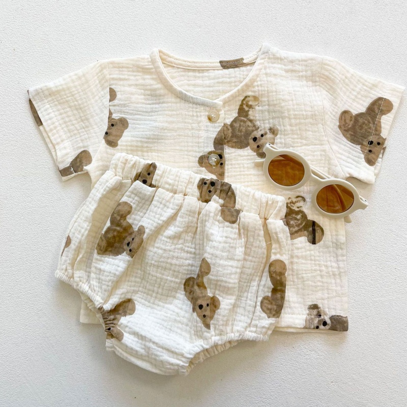 Bộ Áo Liền Quần Ngắn 2 Trong 1 Thông Dụng Cho Bé 0-24 Tháng Tuổi