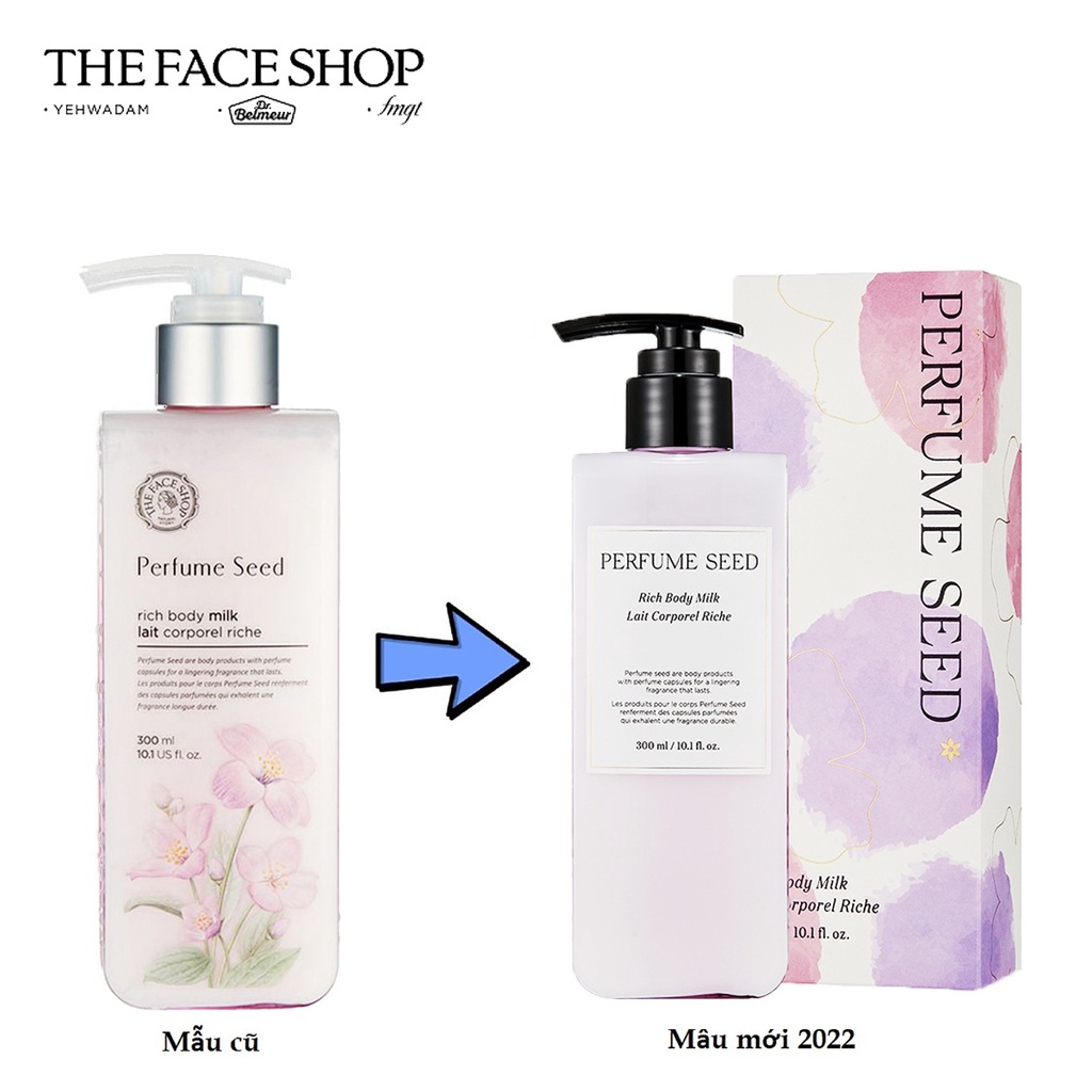 Sữa Dưỡng Thể Hương Nước Hoa Ẩm Mịn Sáng Da The Face Shop Perfume Seed Rich Body Milk Lait Corporel Riche 300ml