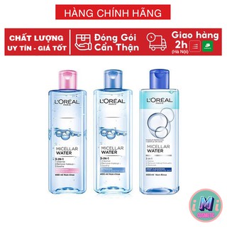 Nước tẩy trang Loreal - L'Oreal Paris 3-in-1 Micellar Water 400ml, tẩy trang Pháp.