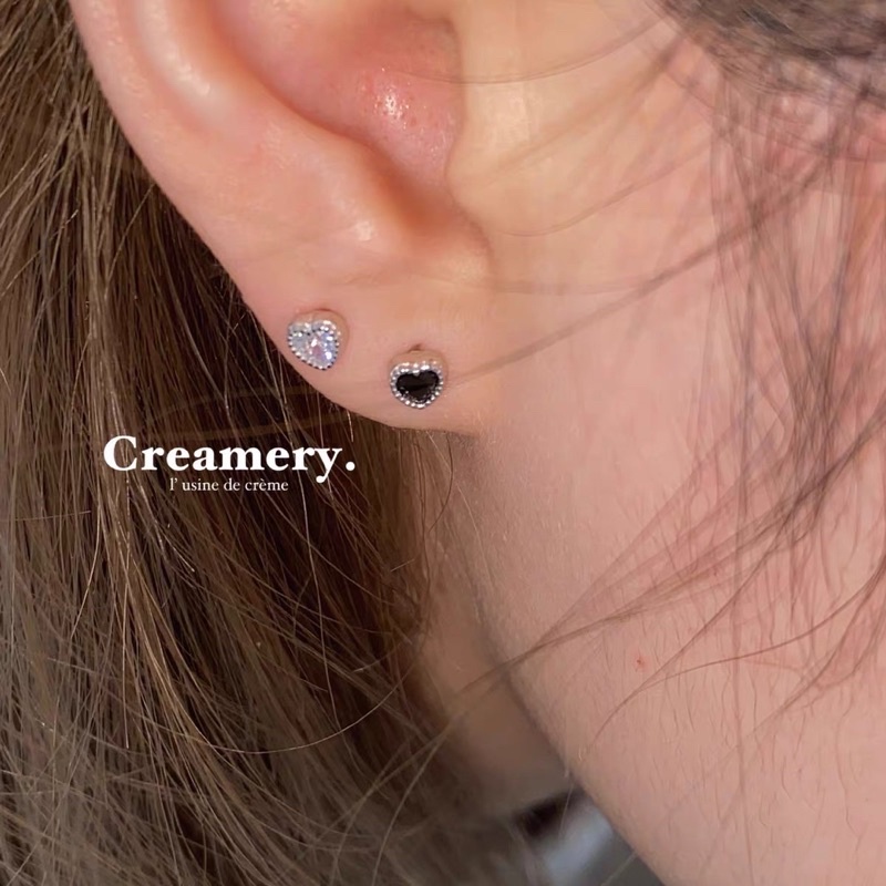 Khuyên tai tim nhiều màu không gỉ T6 jesse store