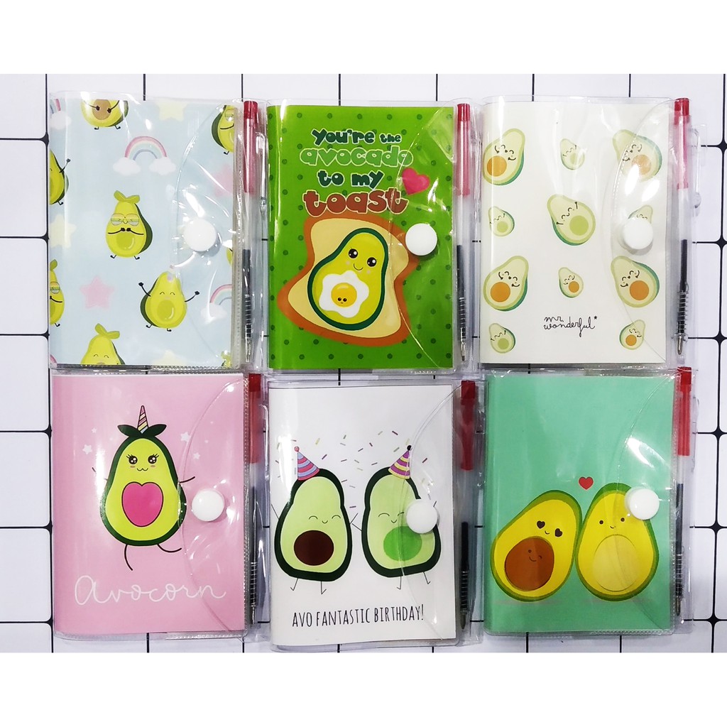 sổ kèm bút quả bơ avocado SB26 sổ kèm bút hoạt hình cute dễ thương 8*10cm