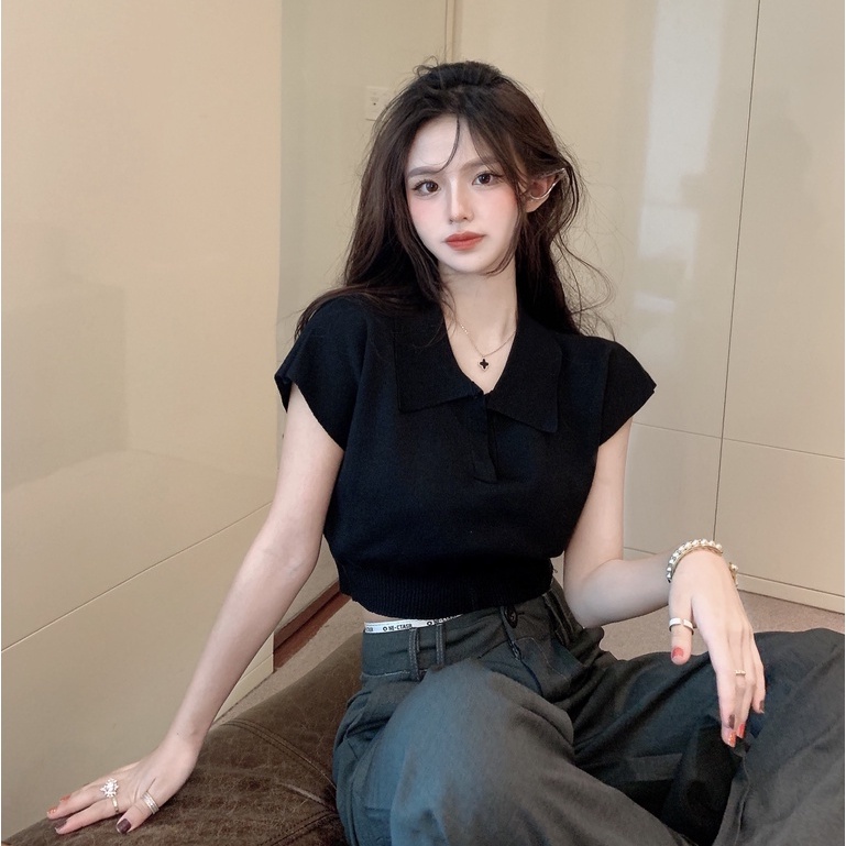 Áo dệt kim dáng ôm phong cách Hàn Quốc dành cho nữ