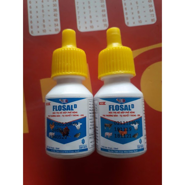 Flosal D lọ 10ml. Dùng cho gà đá, chim cảnh. Hen Khẹc, khò khè