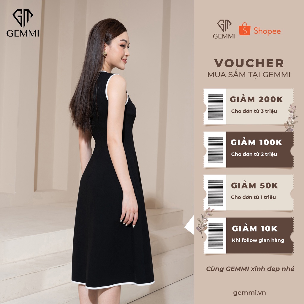 Váy đầm nữ thiết kế dáng xòe chất liệu Umi Hàn cao cấp Gemmi fashion, DK8485