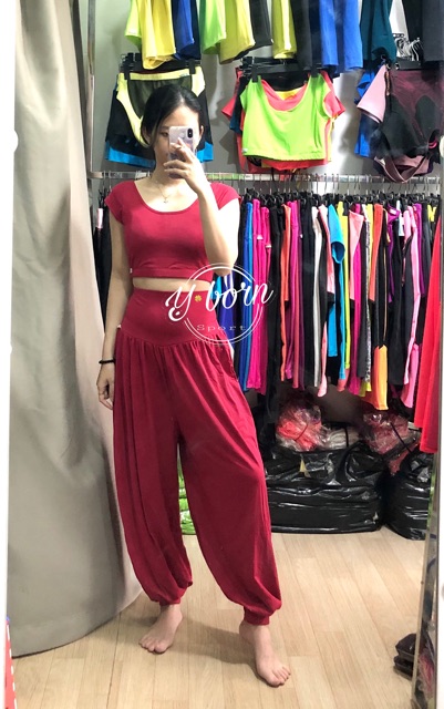 Bộ đồ tập Yoga, múa bụng dáng Alibaba hàng Yborn cao cấp