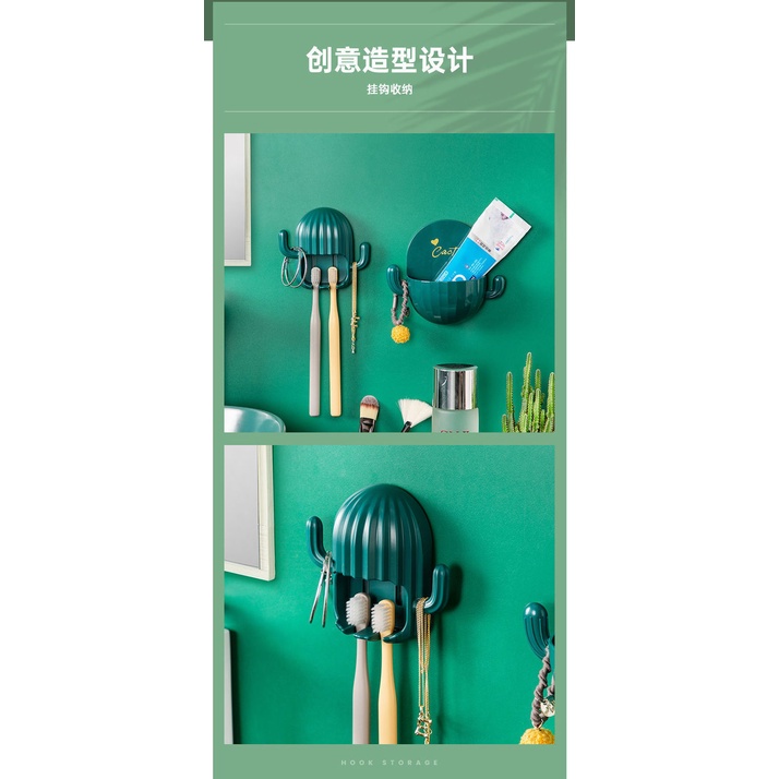 Giá Treo Bàn Chải Đánh Răng Dán Tường Hình Xương Rồng