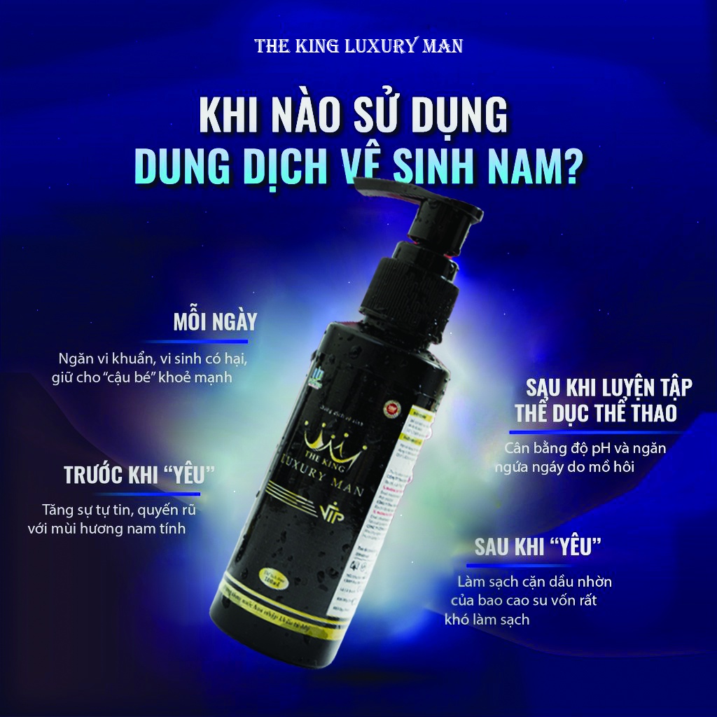 Dung Dịch Vệ Sinh Nam Giới The King Luxury Man Hương Nước Hoa Cao Cấp Khử Mùi Công Nghệ Mới Chai 100Ml