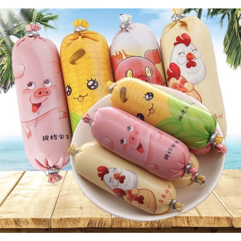 Xúc xích ngô - xúc xích cay hương vị thơm ngon  combo 4 cái mix vị