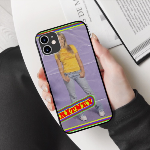 Ốp lưng iphone SAMSUNG hình britney collage art op art viền vuông  cho các dòng iPhone PAP20210670