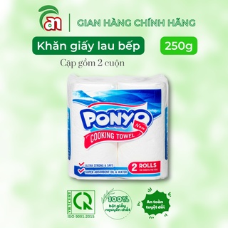 Cặp Giấy cuộn đa năng chuyên dụng làm khăn lau bếp PONYO 2 lớp 250g/cuộn - Thiên An Nam paper