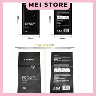 Miếng Dán Lột Mụn Đầu Đen Vùng Mũi Lanbena Deep Cleansing Nose Strips