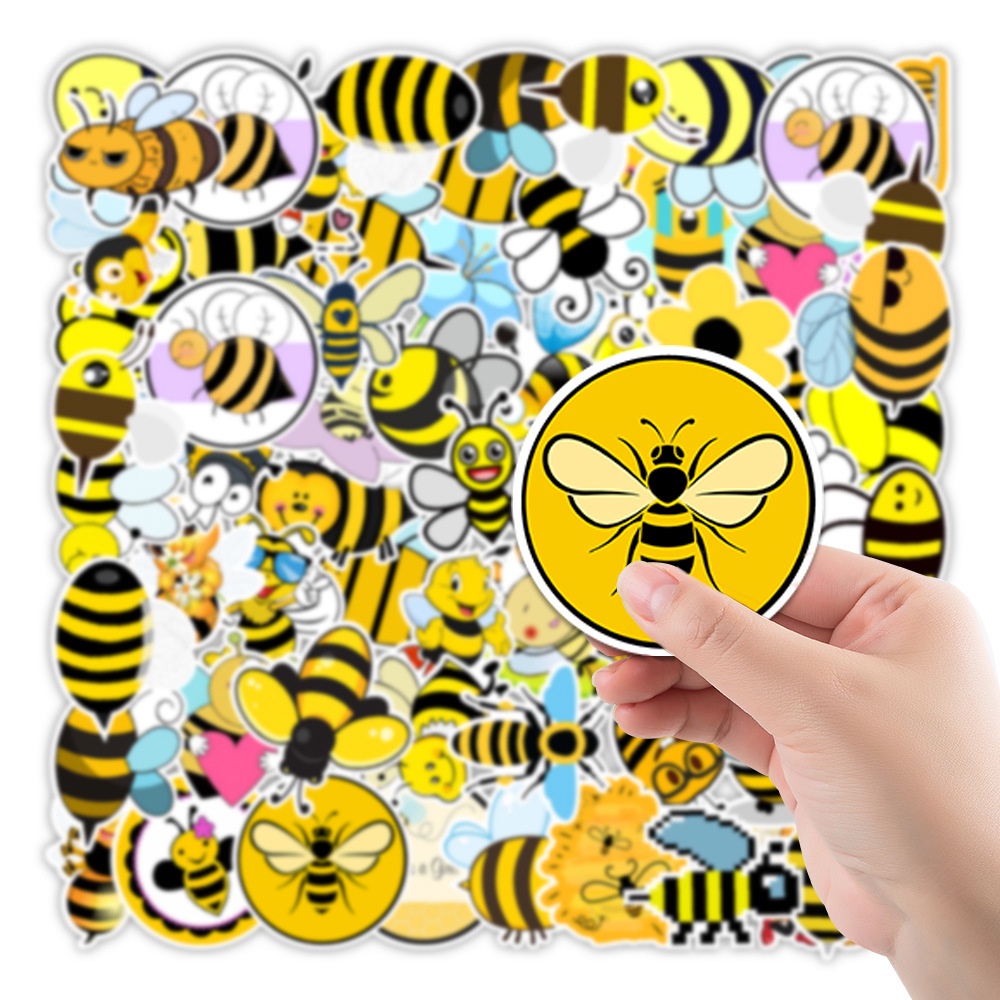 50 Sticker chống nước CHỊ ONG CHĂM CHỈ dán mũ bảo hiểm, vali 50 hình dán graffiti dán xe máy tính xách tay