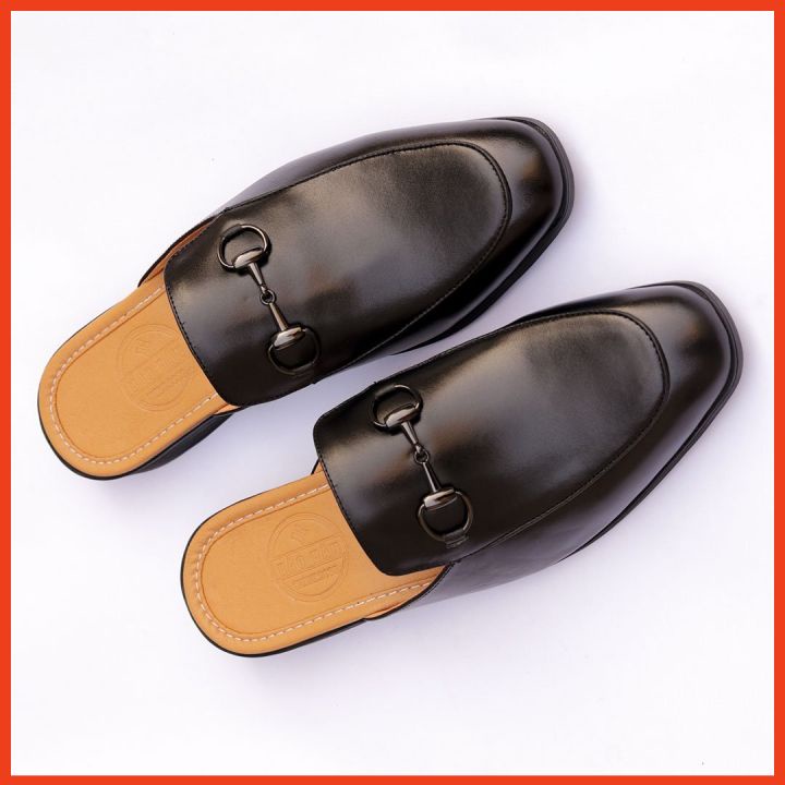 Giày Sục Nam Cao Cấp Da Bò Thật Nguyên Tấm Trẻ Trung Phong Cách Hàn Quốc Giày Da Nam Hở Gót Công Sở Đẹp