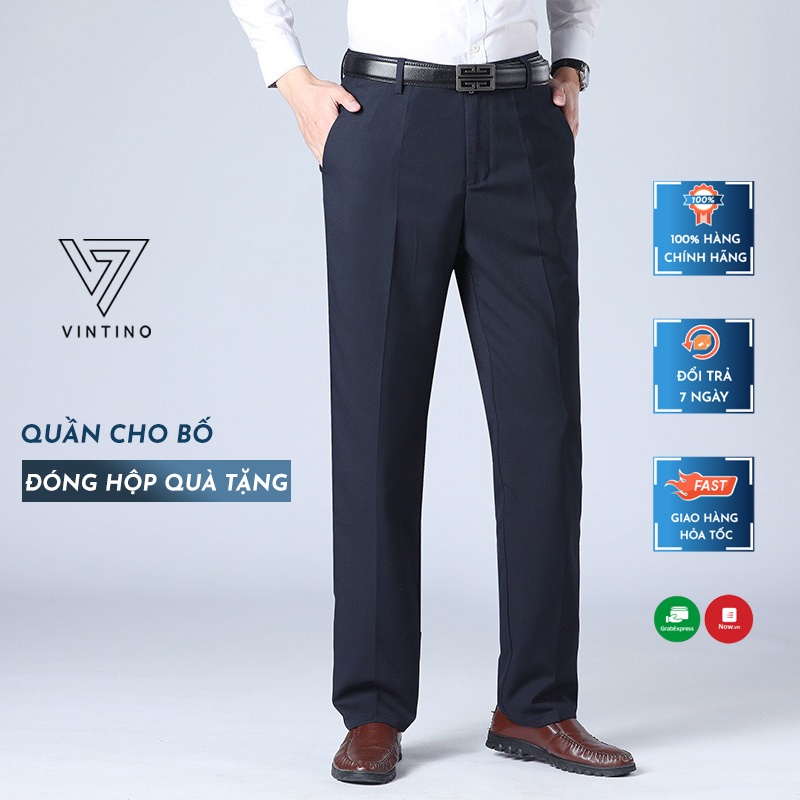 Quần trung niên cho bố quần âu nam trung tuổi ống xuông rộng công sở vải co giãn có size lớn VINTINO | BigBuy360 - bigbuy360.vn