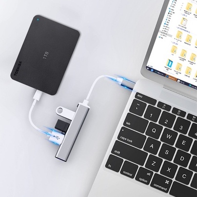 Hub USB Type C Sang 4 Cổng USB 3.0 Kết Nối Chuyển Đổi Cho Macbook Laptop PC- HUB PESTON Vỏ Kim Loại Cao Cấp