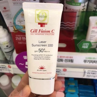 [Tặng kèm tuýp mini 10ml]  Kem chống nắng Cell Fusion C Laser Sunscreen 100 SPF50+/PA+++