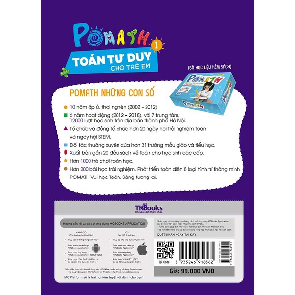 Sách - Pomath 1 – Toán Tư Duy Cho Trẻ Em Từ 4 – 6 Tuổi Mcbooks