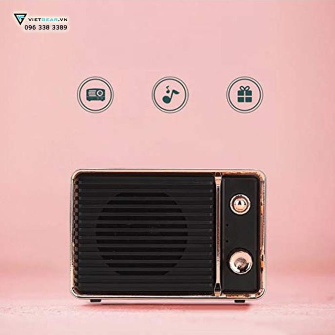 Loa Vintage DW01 bluetooth 4.1 hình chiếc đài mini nhỏ gọn