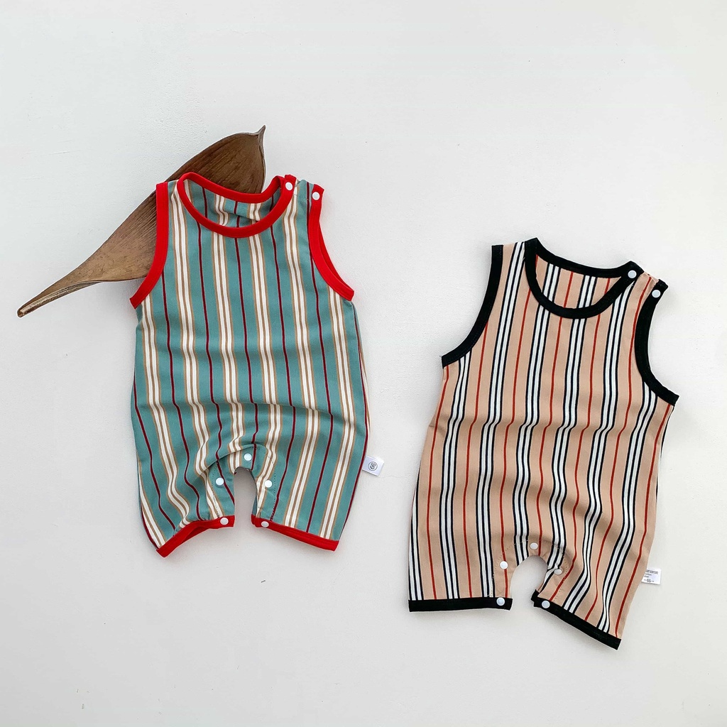 Jumpsuit SáT NáCh Kẻ SọC Cho Bé Trai Sơ Sinh