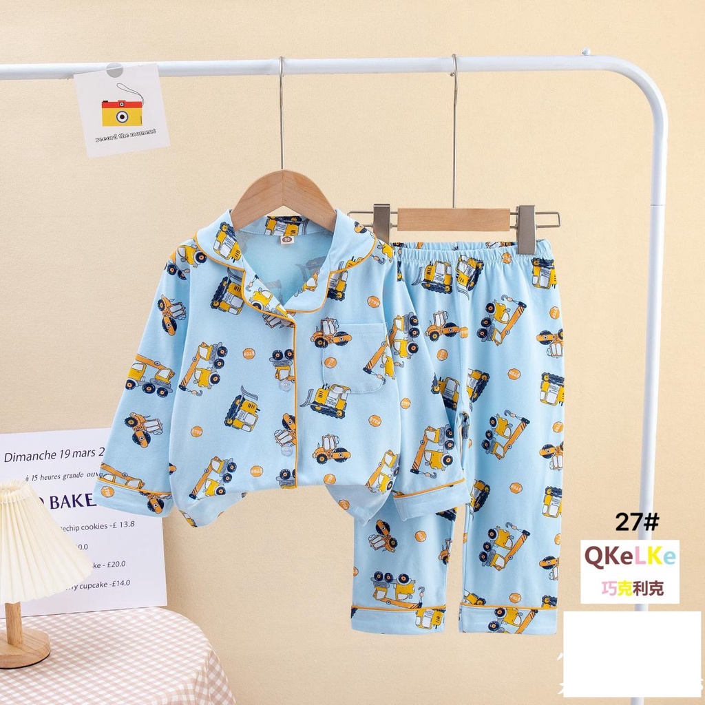 Bộ thu đông bé trai 2-7 tuổi dài tay in hình xuất Hàn, Pizama cho bé vải cotton thấm hút mồ hôi hàng Quảng Châu