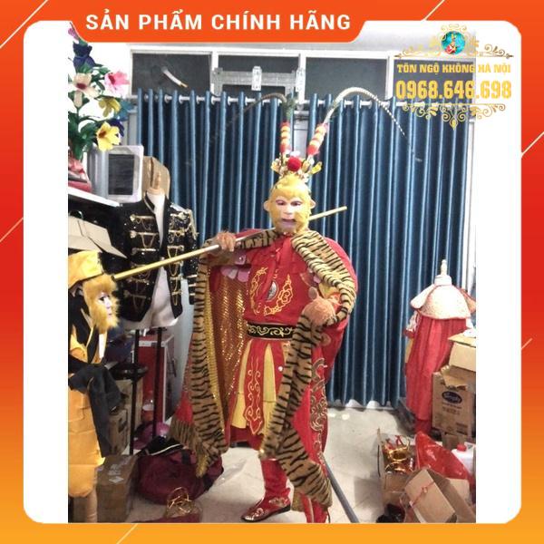 Bộ Tôn Ngộ Không Tề Thiên Đại Thánh người lớn mặt nạ cấy tóc, giáp thêu cao cấp