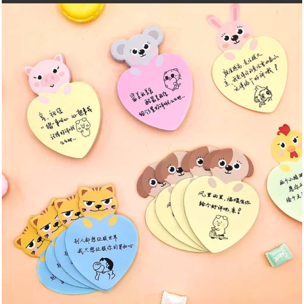 Giấy nhớ hình con vật dễ thương
