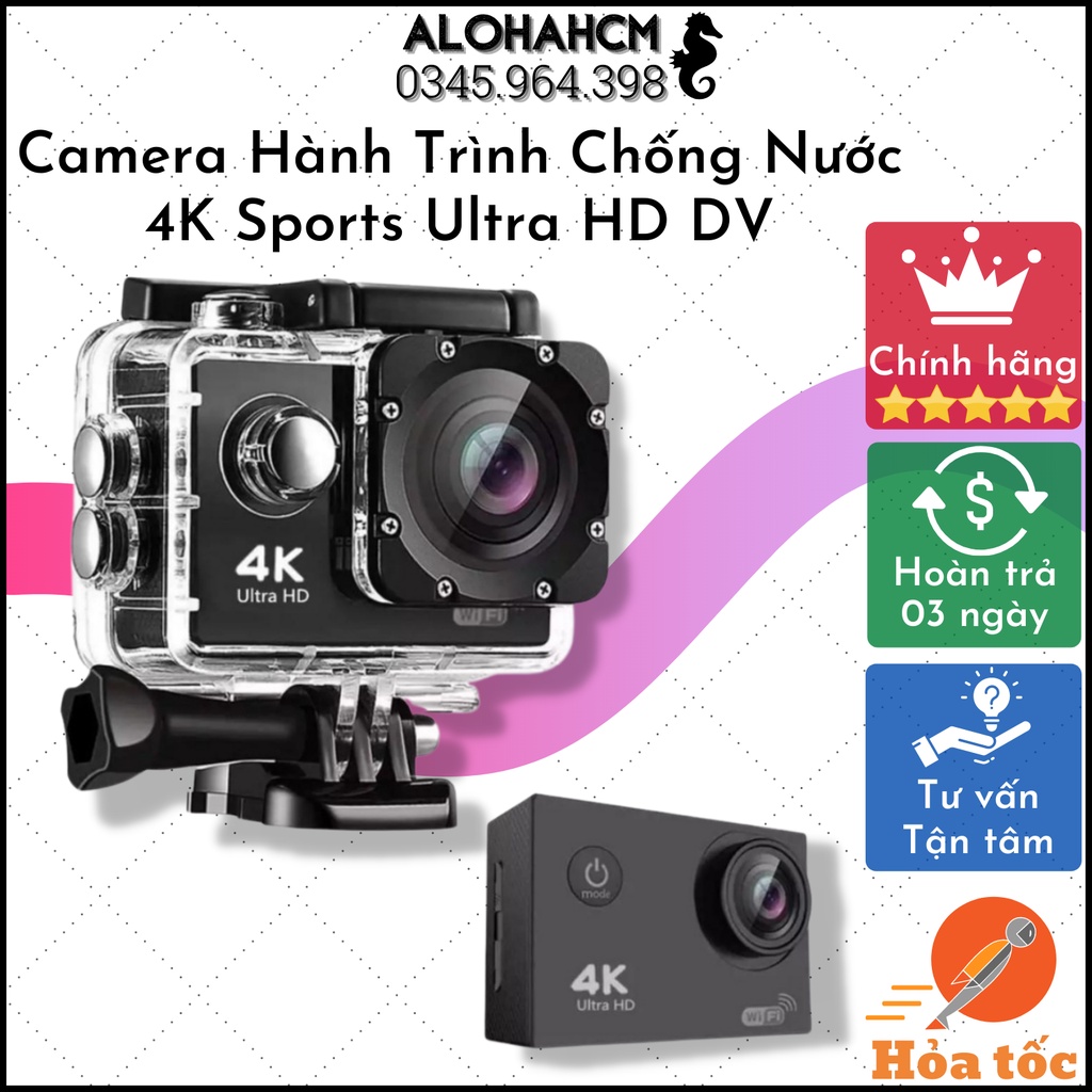 ⭐Camera Hành Trình WIFI 4K Sports Ultra HD DV Chống Nước, Chống Rung. Camera Hành Trình Xe Máy Đi Phượt Gắn Mũ Bảo Hiểm