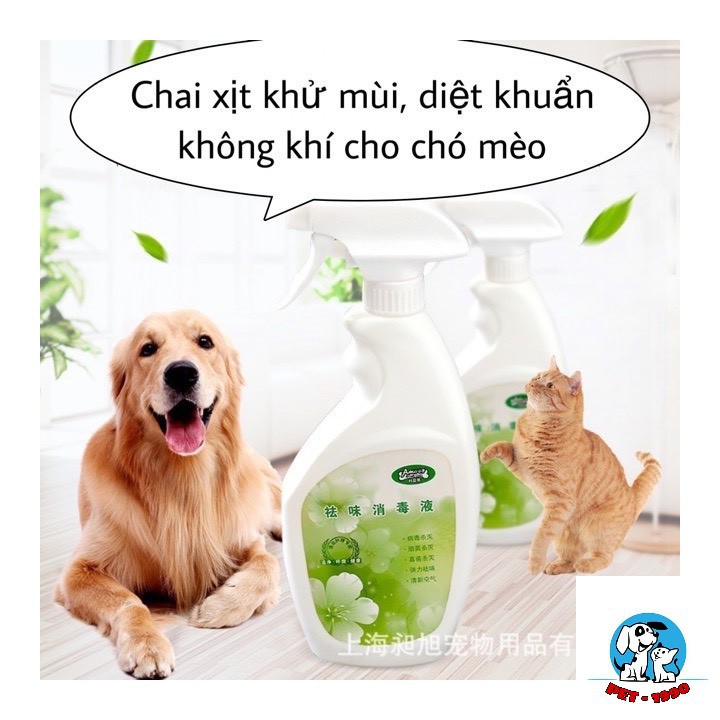 Bình Xịt Khuẩn Khử Mùi Hôi, Sát Khuẩn Chuồng, Nệm, Cát, Phân...Cho Chó Mèo 100ml