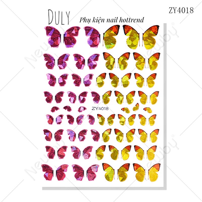 (hàng new)Hình dán bướm 3D dán móng tay siêu đẹp