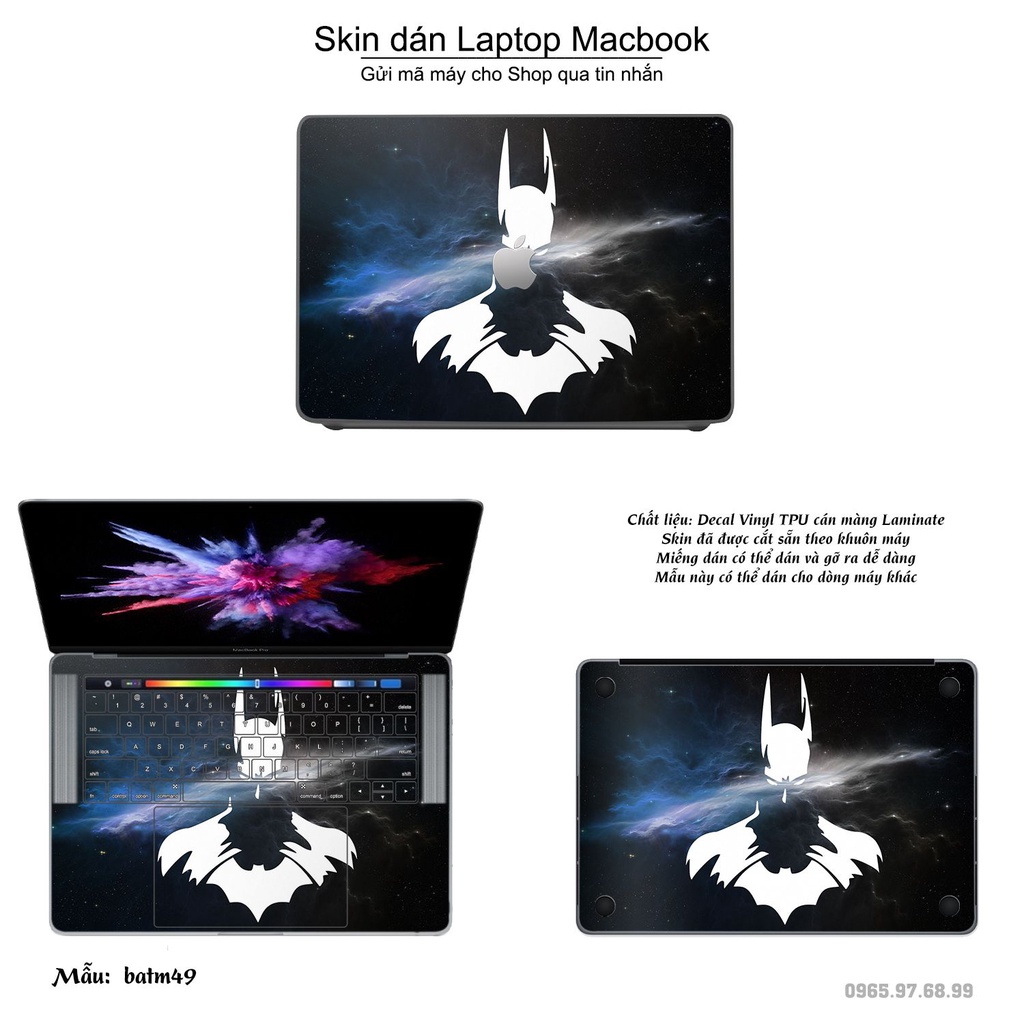 Skin dán Macbook mẫu người dơi (đã cắt sẵn, inbox mã máy cho shop)