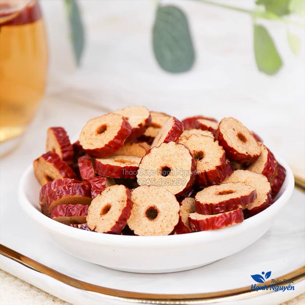 Táo đỏ thái lát sấy khô 500g (Trà táo đỏ, dưỡng nhan, bổ dưỡng) - Thảo Dược Hạnh Nguyên