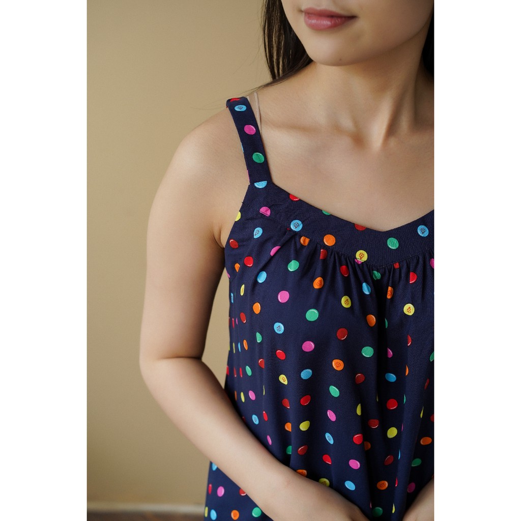 Bộ lanh mặc nhà quần đùi, hai dây họa tiết nữ B01.2101 - Thời Trang Gia Đình VT | BigBuy360 - bigbuy360.vn