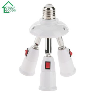 3/4 Heads E27 Splitter Lamp Base LED Light Holder Adapter Socket
