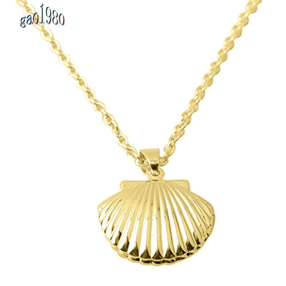 Vòng cổ Hợp Kim Mặt Hình Vỏ Sò Màu Vàng Thời Trang Cho Nữ
